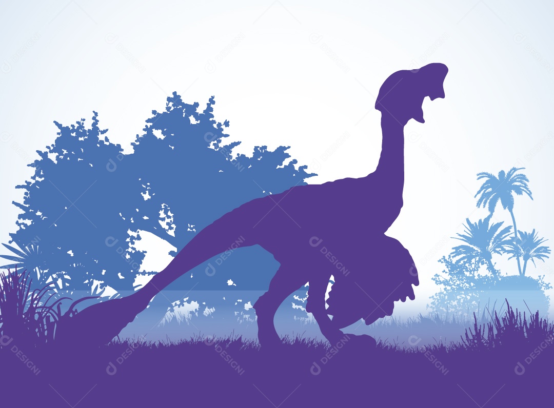 Silhueta de uma Espécie de Dinossauro Vetor EPS