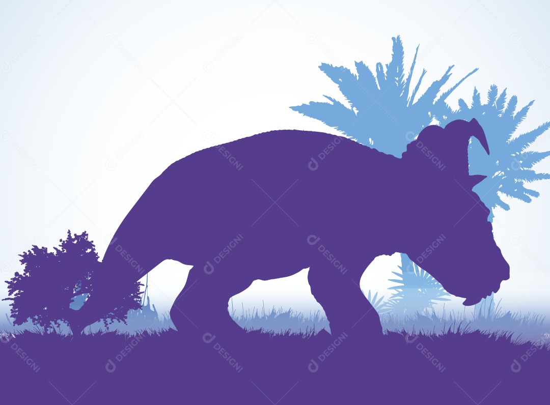 Silhueta de uma Espécie de Dinossauro Vetor EPS