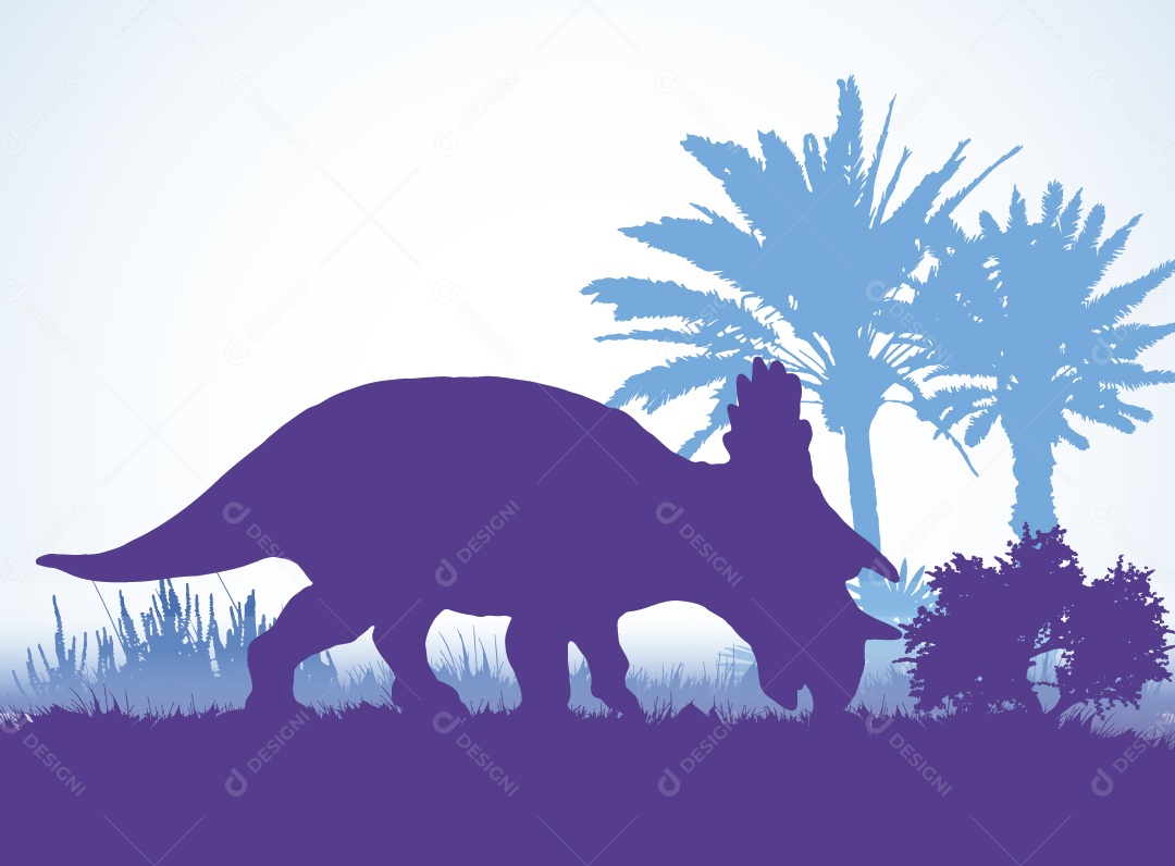 Silhueta de um Triceratops Vetor EPS