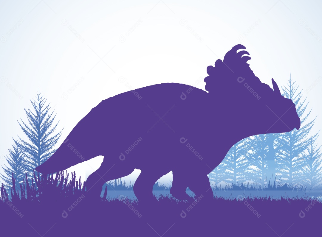 Silhueta de um Triceratops Vetor EPS