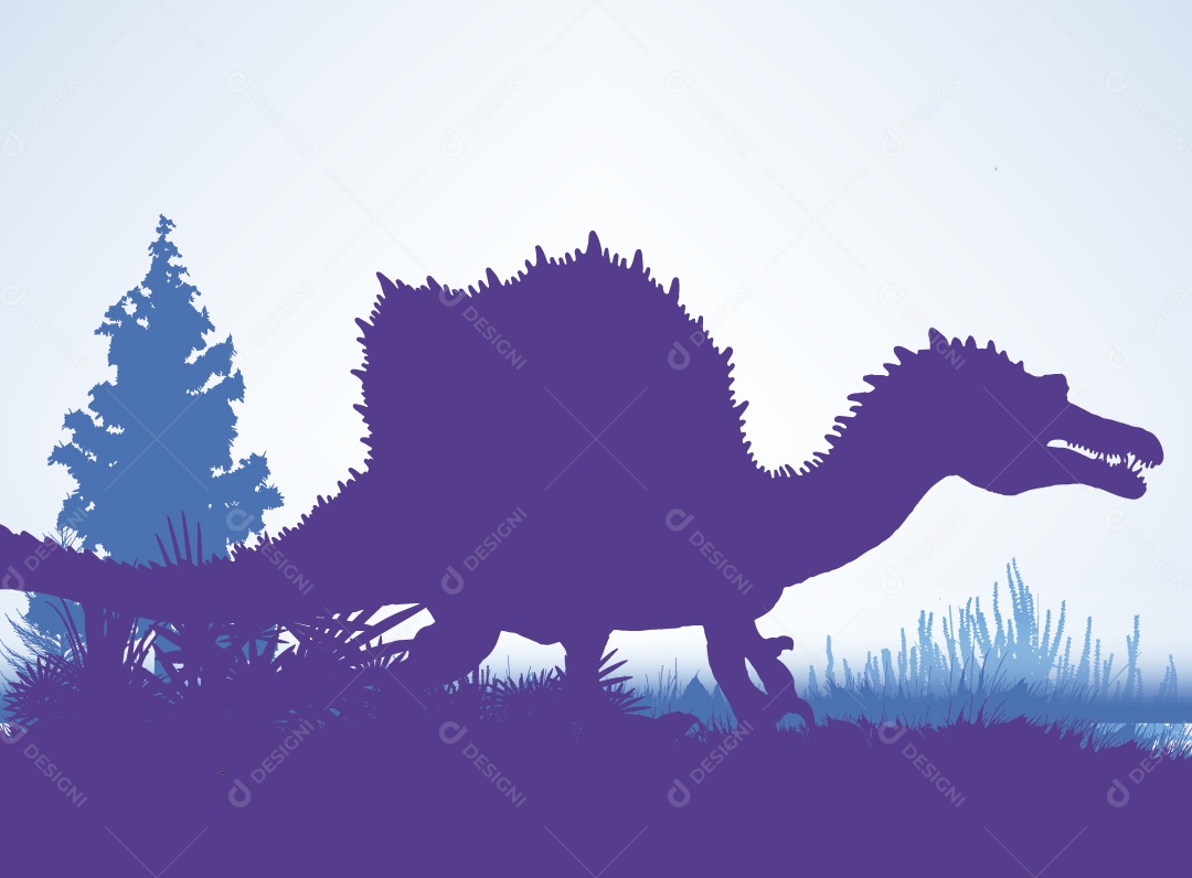 Silhueta de um Espinossauro Vetor EPS