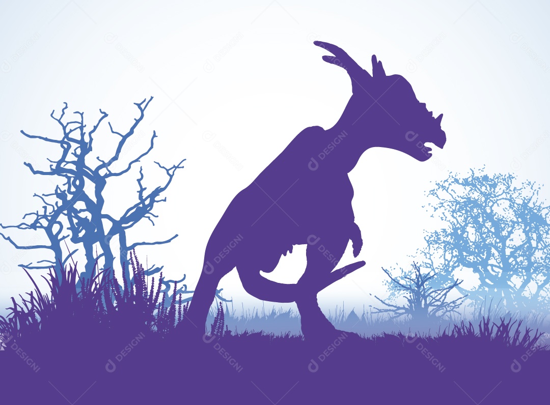 Silhueta de um Stygimoloch Vetor EPS