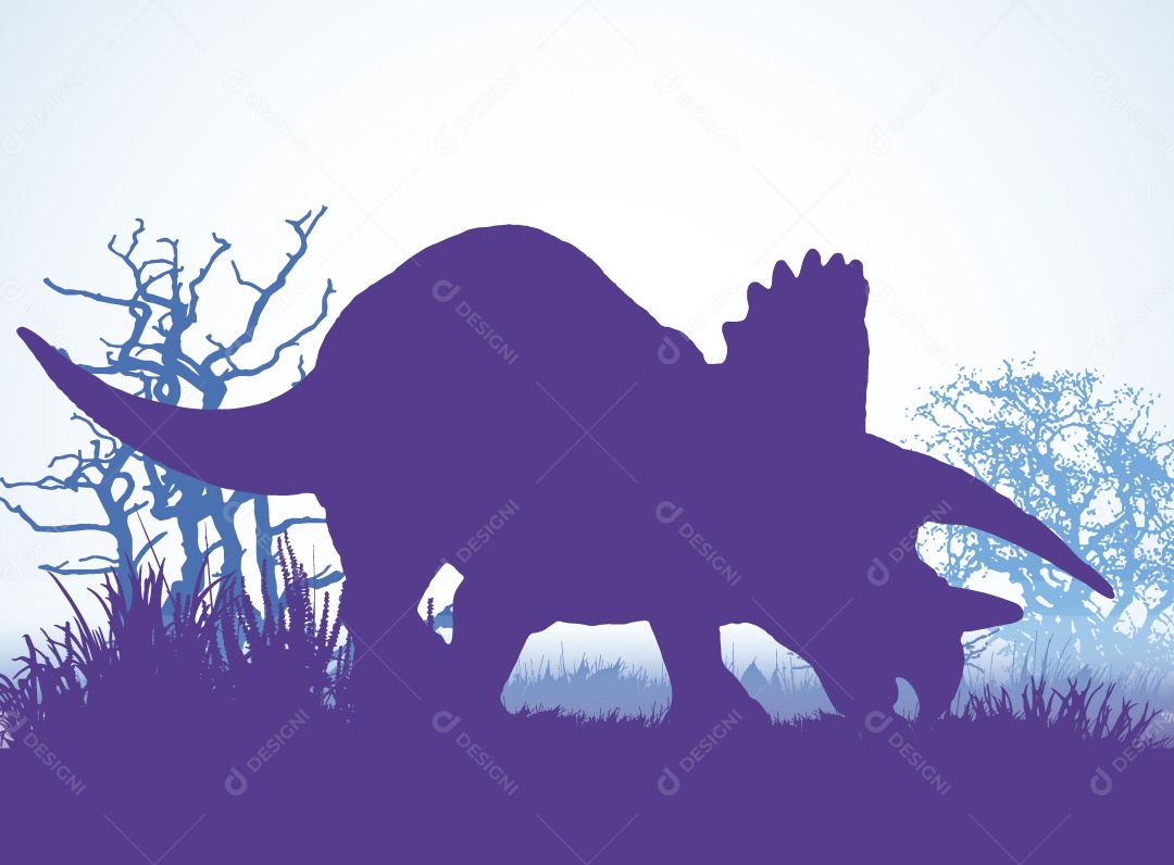 Silhueta de um Triceratops Vetor EPS
