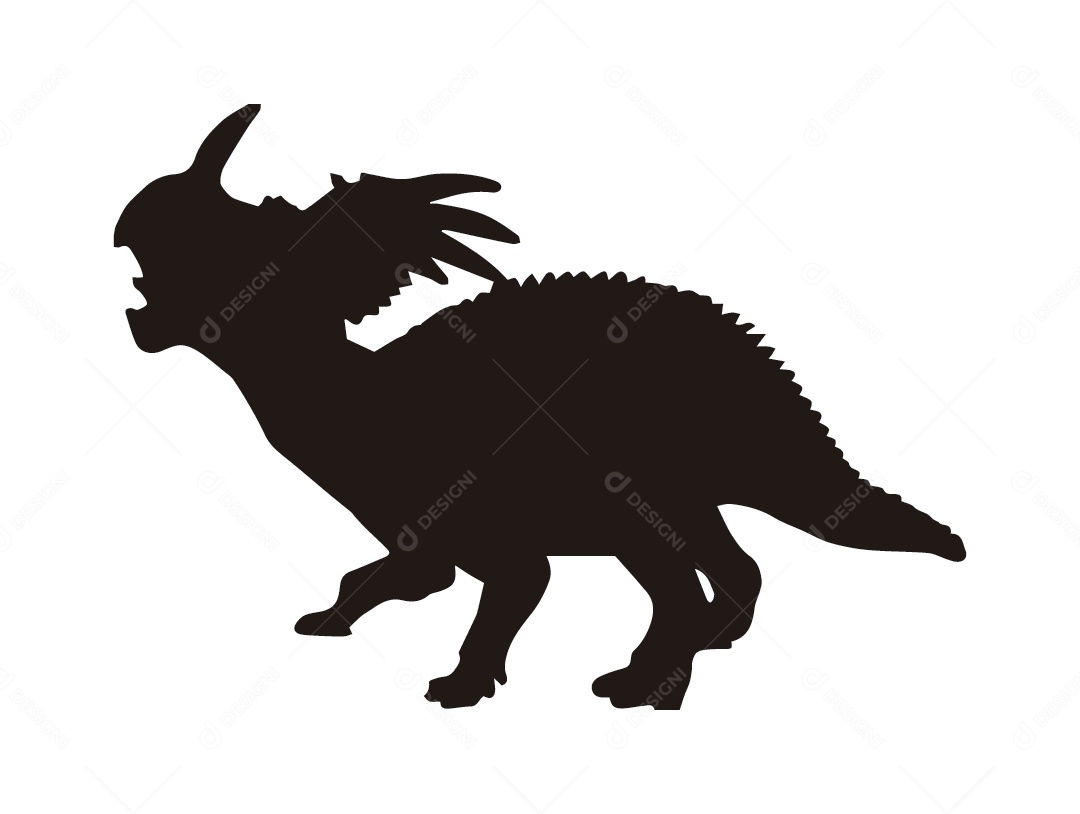 Silhueta de um Styracosaurus Vetor EPS