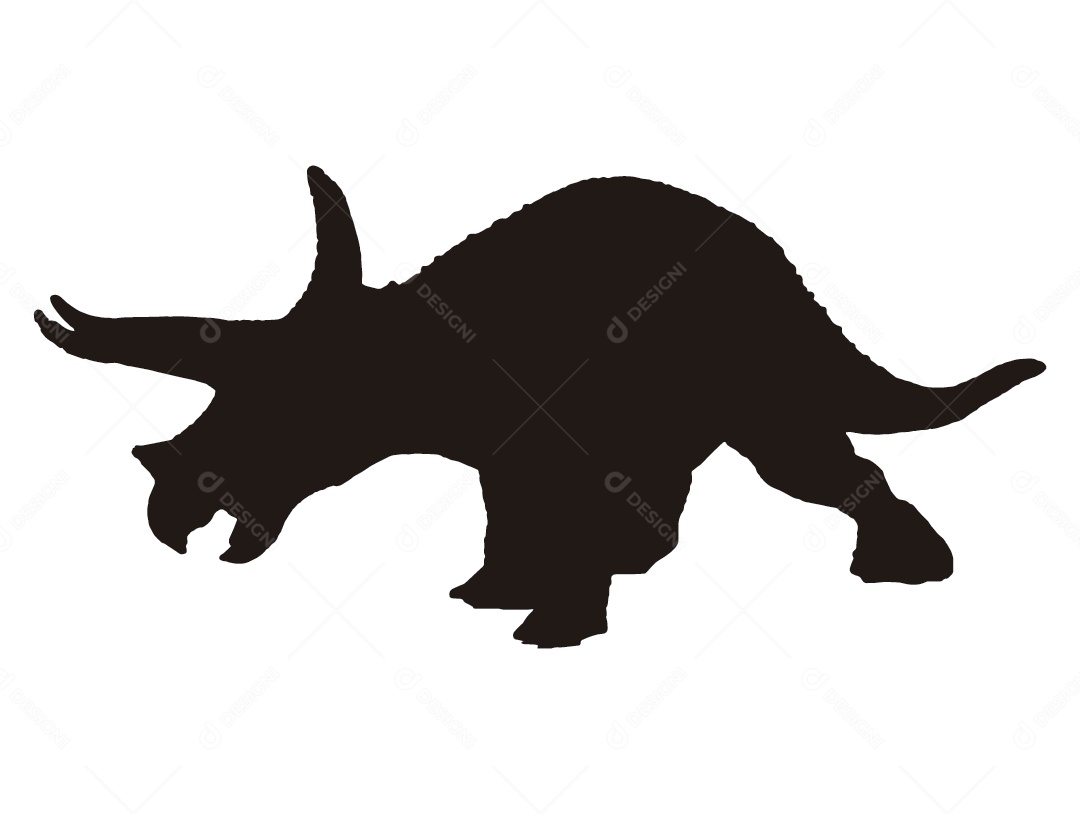 Silhueta de um Triceratops Vetor EPS