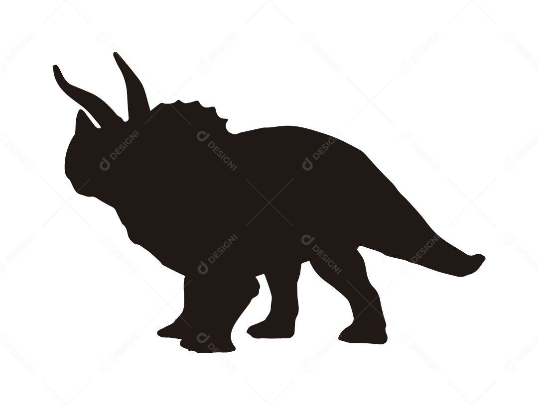 Silhueta de um Triceratops Vetor EPS