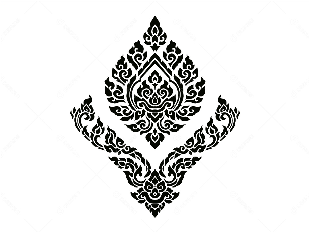 Pintura Tailandesa Desenho Vetor EPS