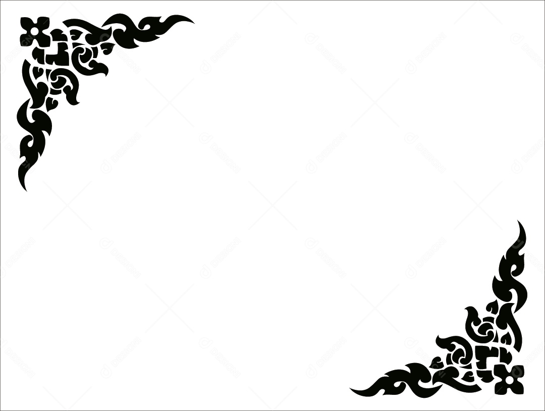 Moldura Tailandesa Desenho Vetor EPS