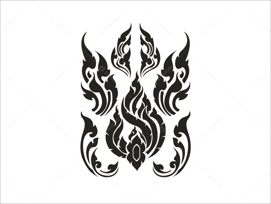 Pintura Gráfica Tailandesa Desenho Vetor EPS