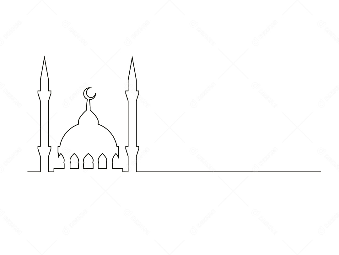 Desenho de uma Mesquita Vetor EPS