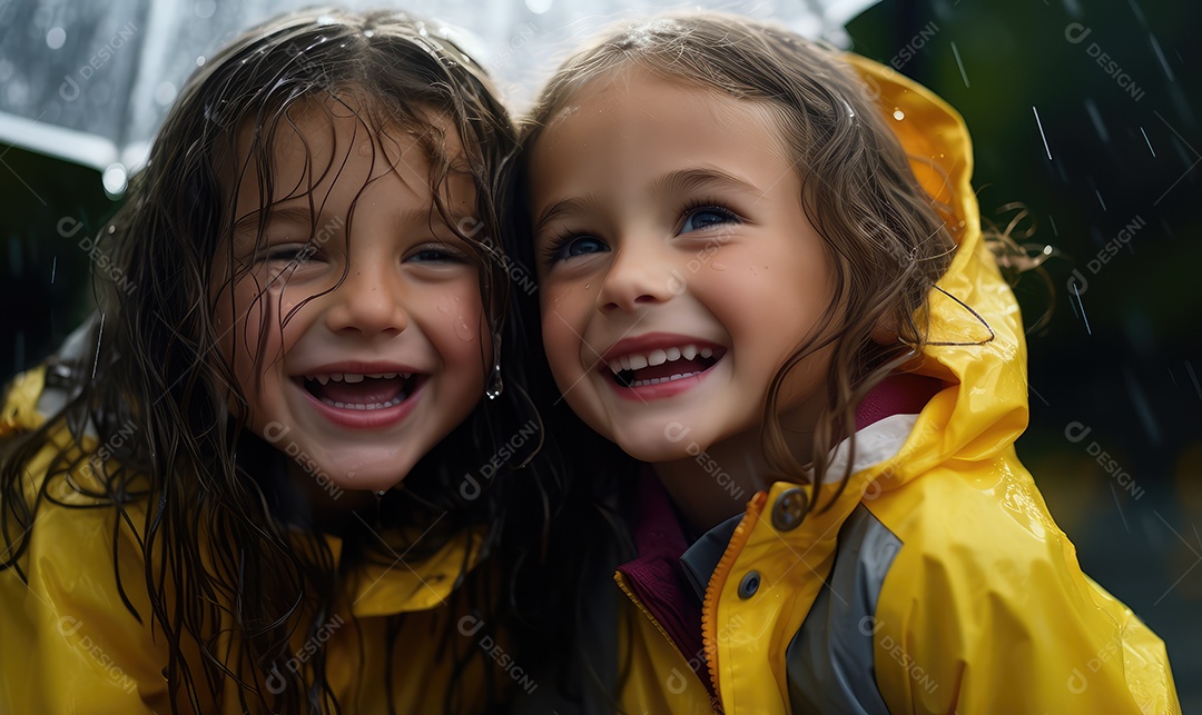 Imagem realista de crianças sobre parque