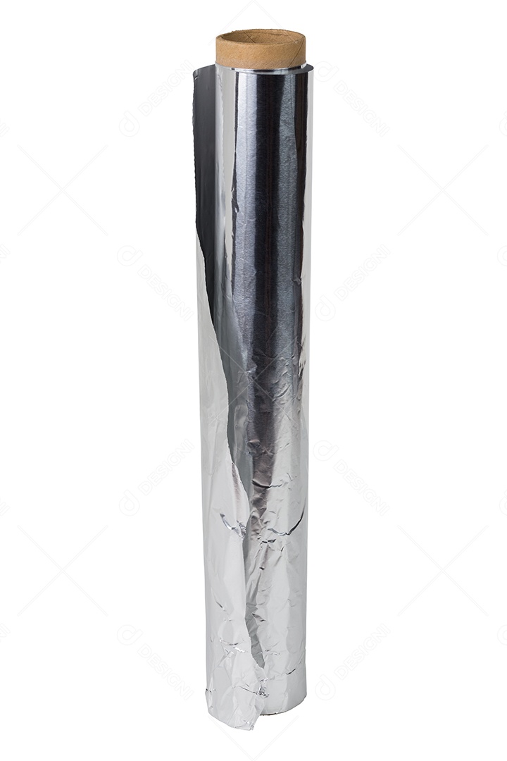 Rolo de papel Alumínio sobre fundo isolado