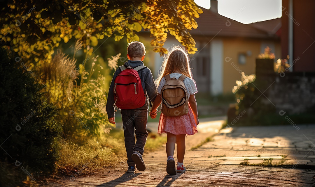 Imagem realista de crianças sobre parque