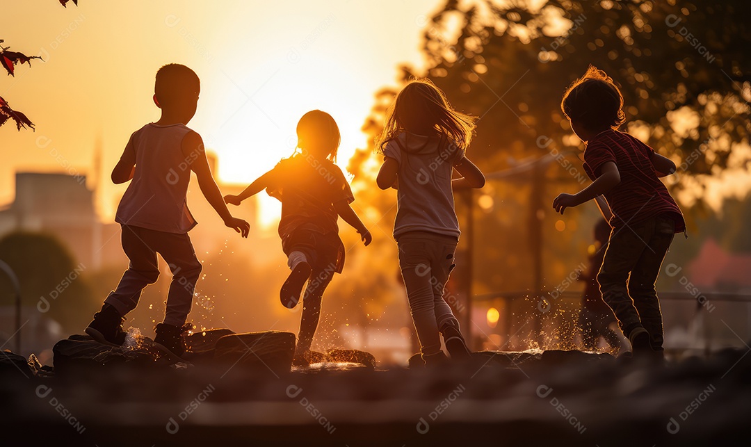 Imagem realista de crianças felizes