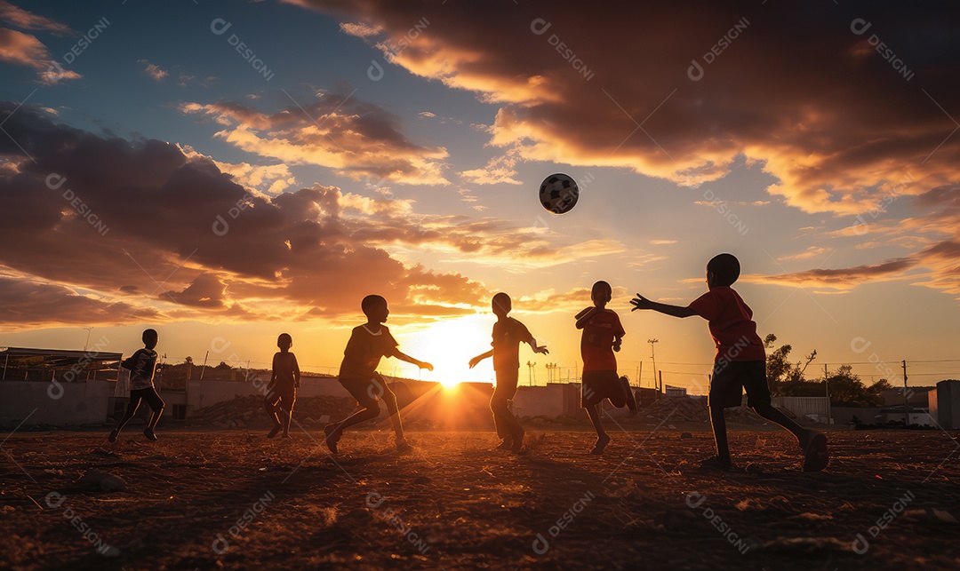 Imagem realista de crianças sobre parque