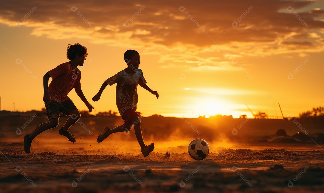 Imagem realista de crianças sobre parque