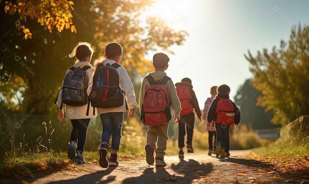 Imagem realista de crianças felizes