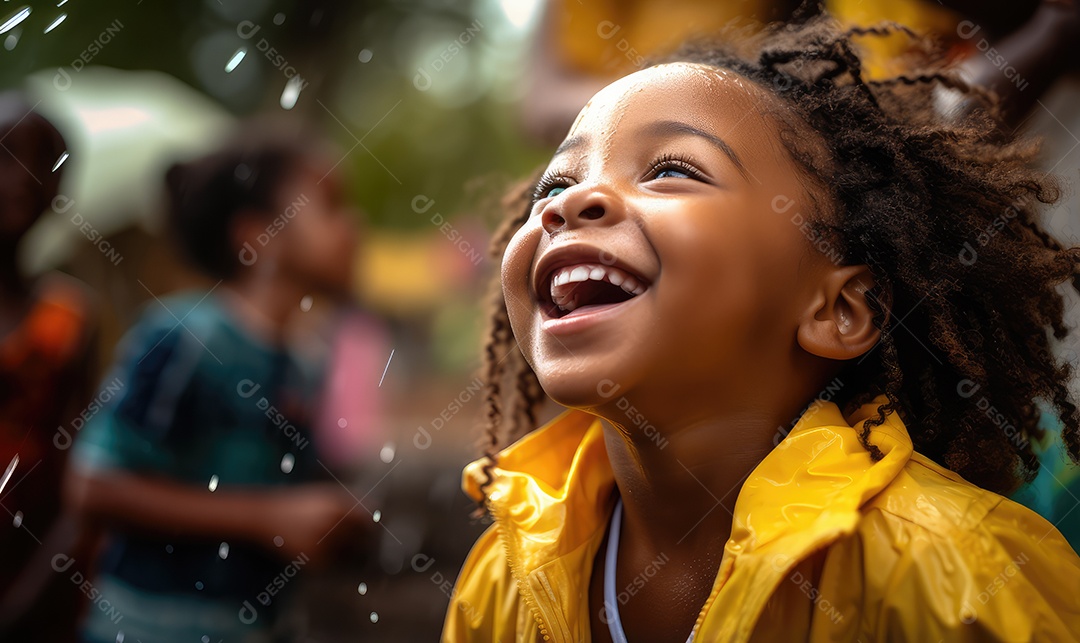 Imagem realista de crianças sobre parque