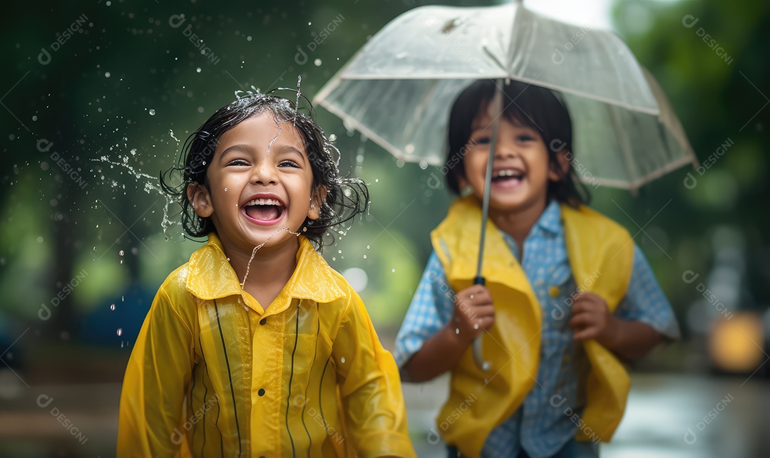 Imagem realista de crianças sobre parque