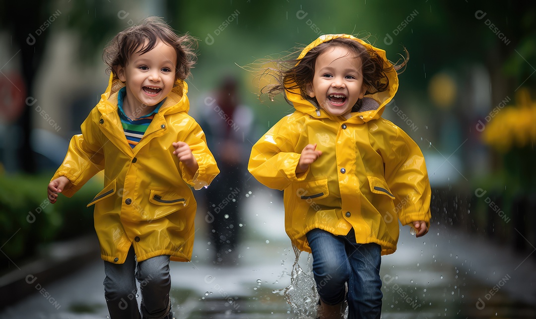 Imagem realista de crianças sobre parque