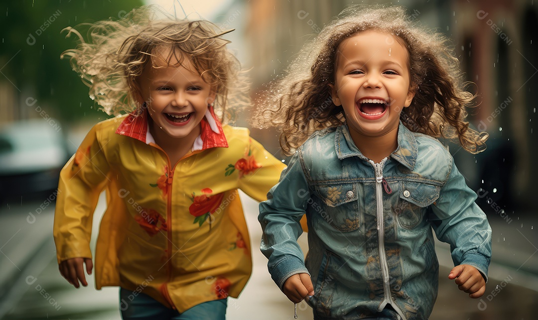 Imagem realista de crianças sobre parque