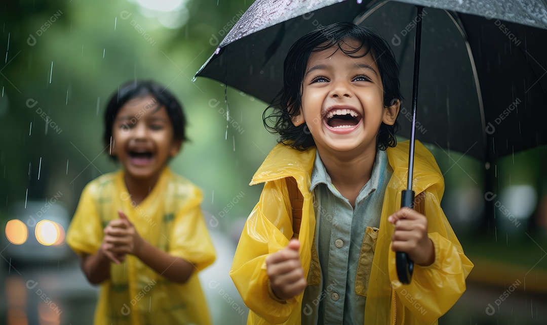 Imagem realista de crianças sobre parque