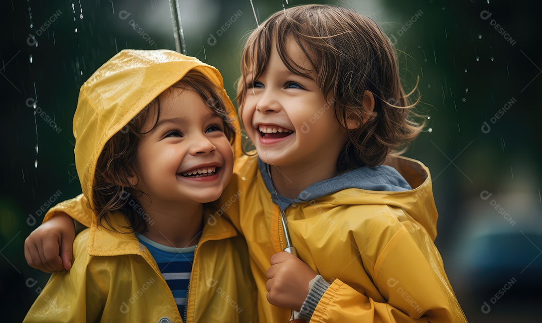 Imagem realista de crianças sobre parque