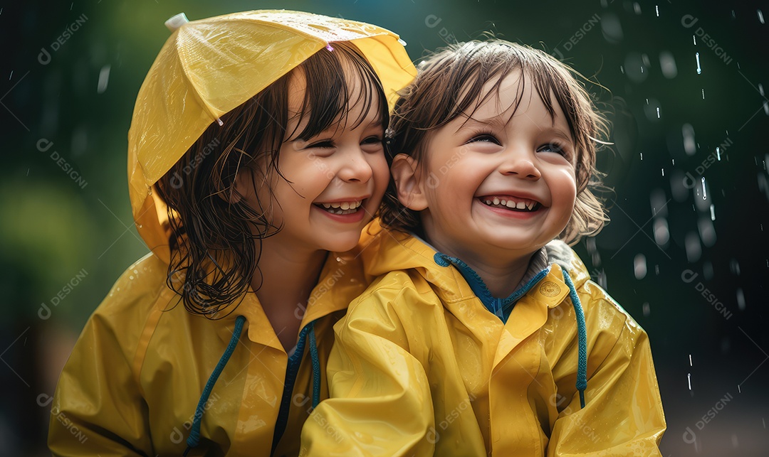 Imagem realista de crianças sobre parque