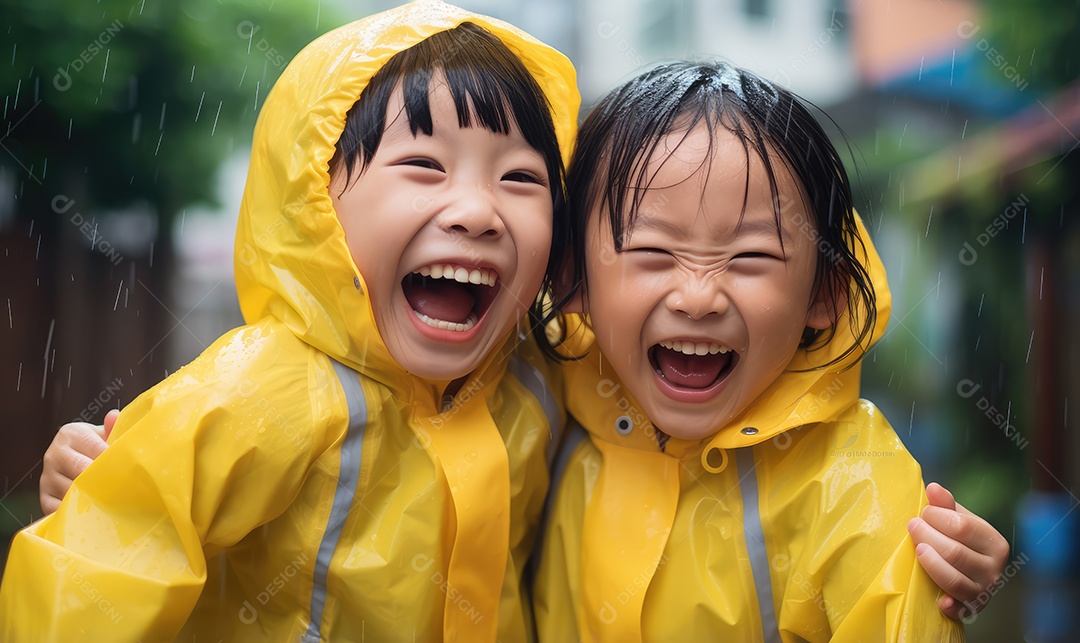 Imagem realista de crianças felizes