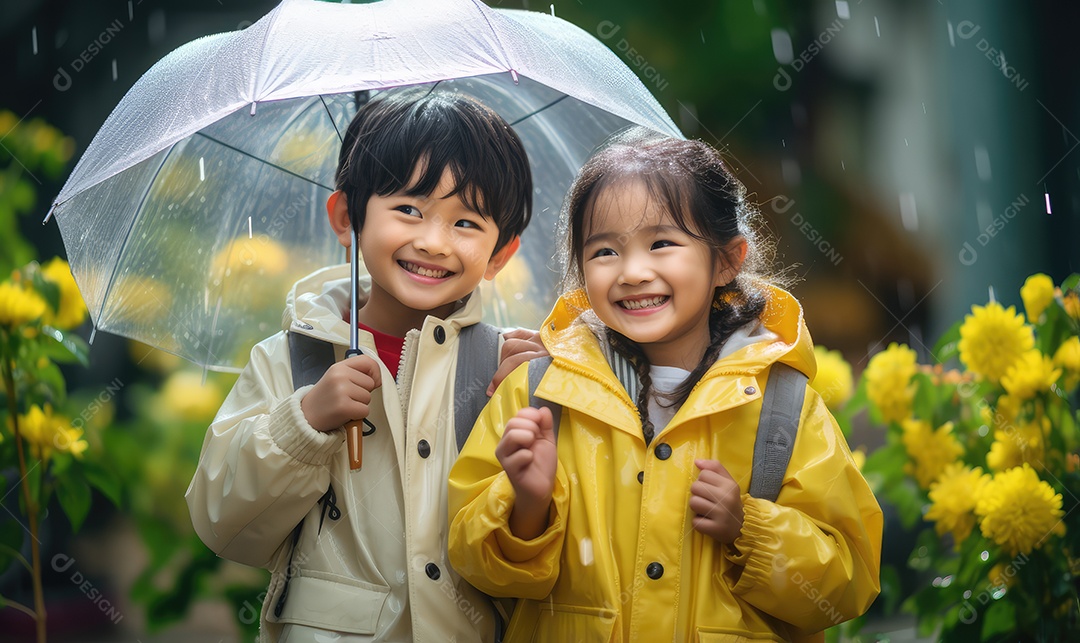 Imagem realista de crianças felizes