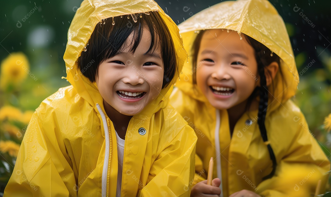 Imagem realista de crianças felizes