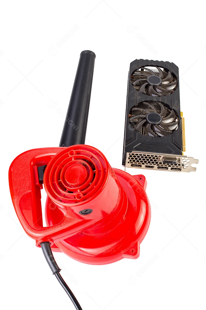 Ventilador de ar e placa de vídeo empoeirada