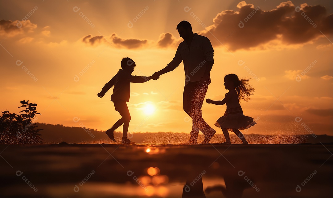 Imagem realista de Pai ao lado de seu filho