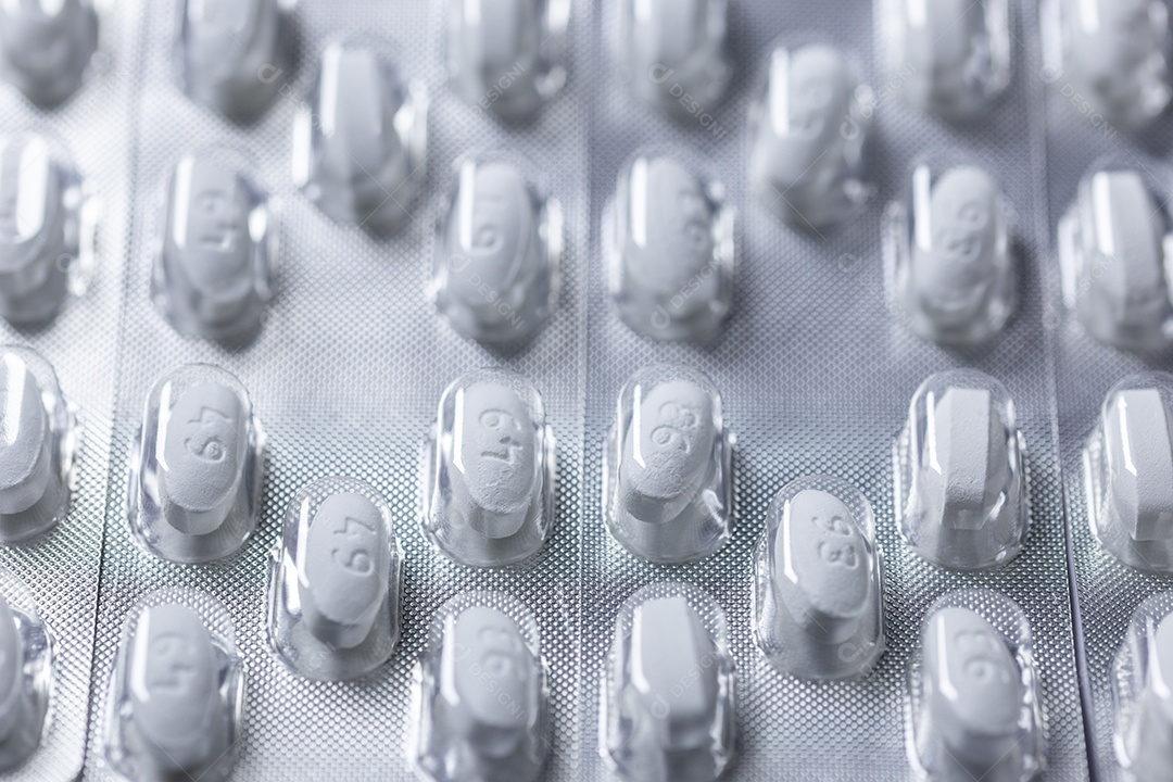 Cartelas de comprimidos juntas