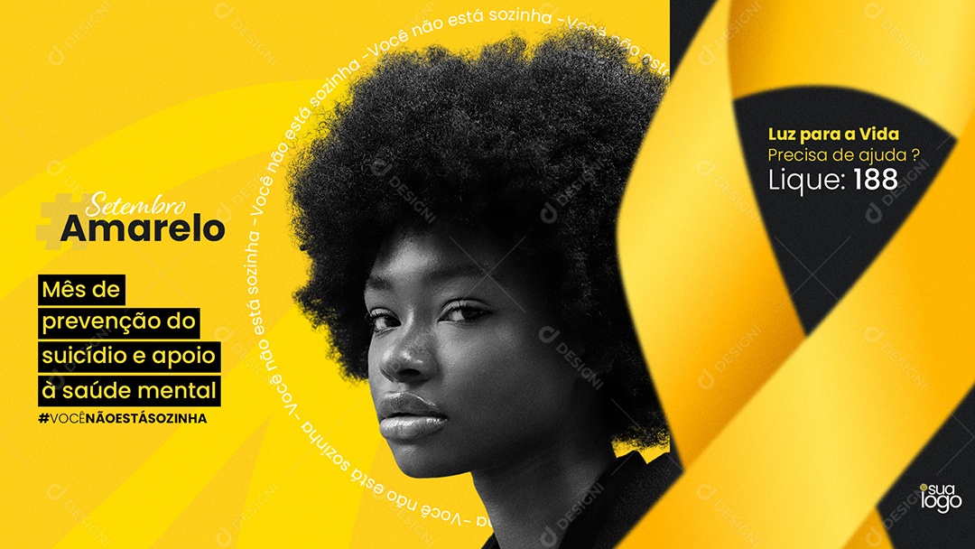 Banner Setembro Amarelo Mês De Prevenção Ao Suicídio e Apoio à Saúde Mental Social Media PSD Editável