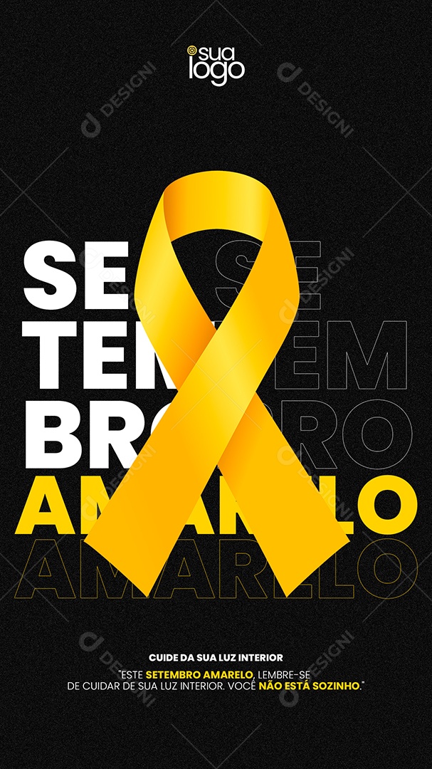 Story Setembro Amarelo Cuide da Sua Luz Interior Social Media PSD Editável