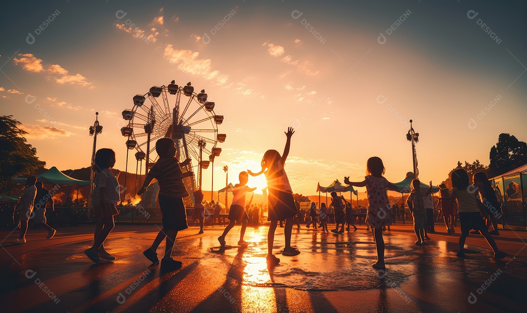 Imagem realista de crianças felizes