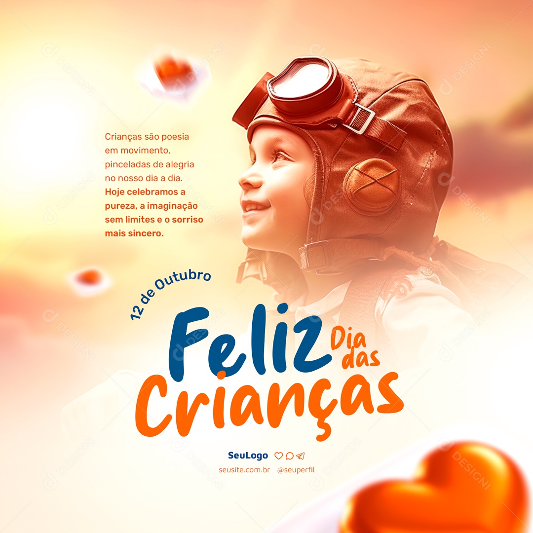Social Media O Sorriso Mais Sincero Feliz Dia Das Crianças PSD Editável