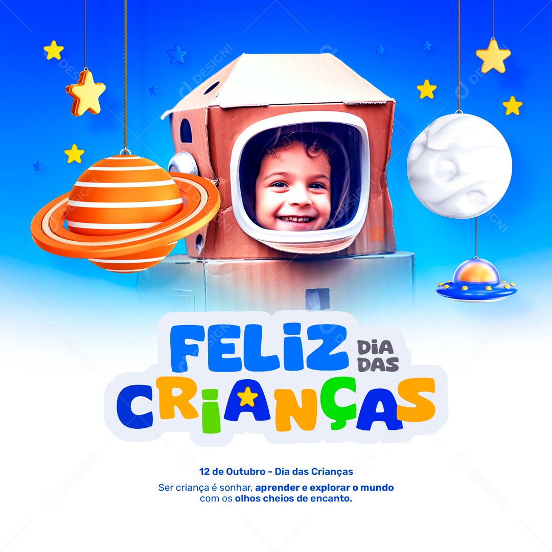 Social Media Olhos De Encanto Feliz Dia Das Crianças PSD Editável