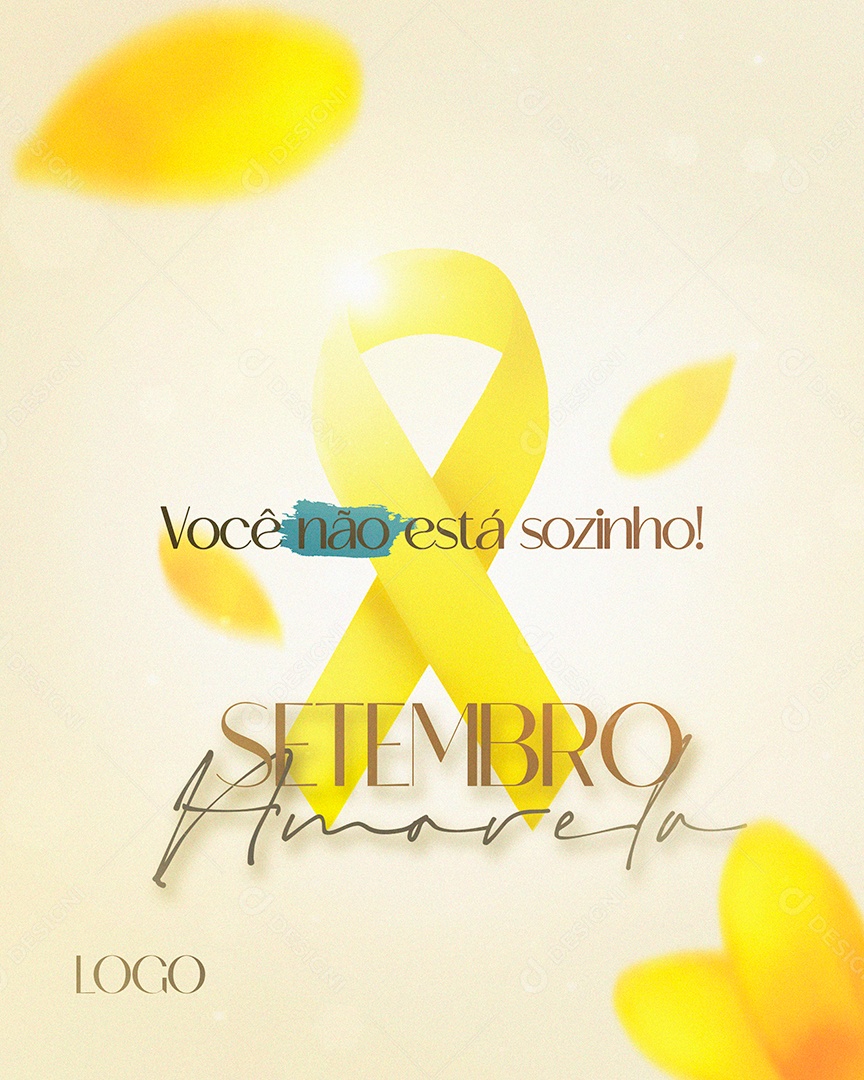 Yellow September You're Not Alone Editable Social Media PSD