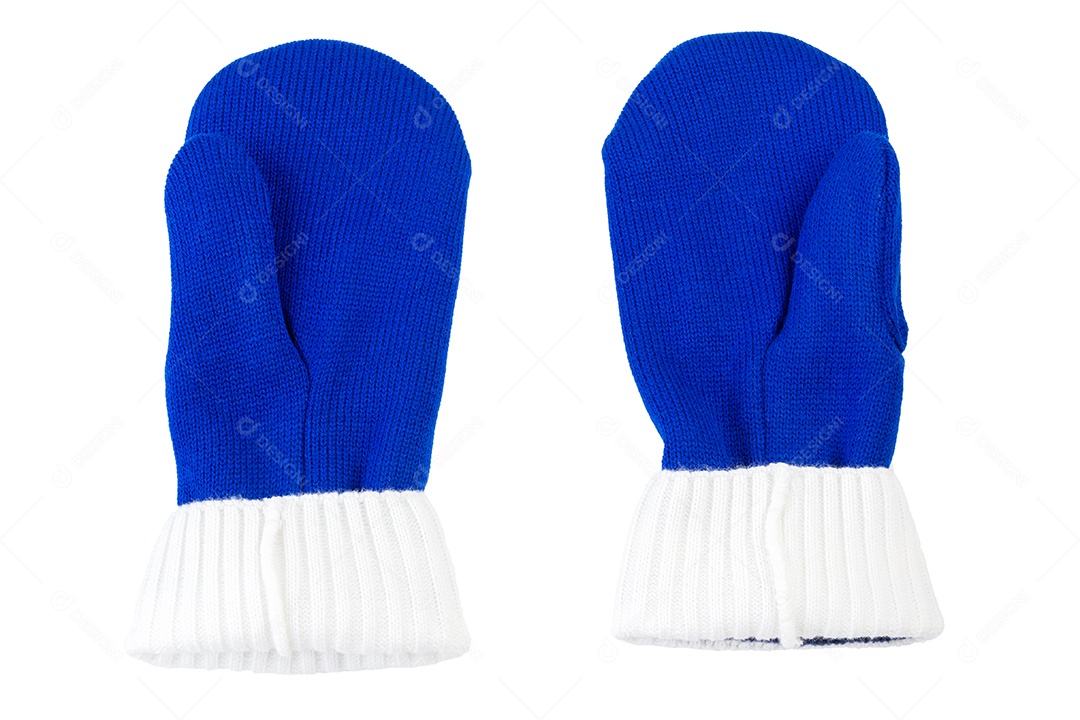 Luvas de malha isoladas em fundo branco