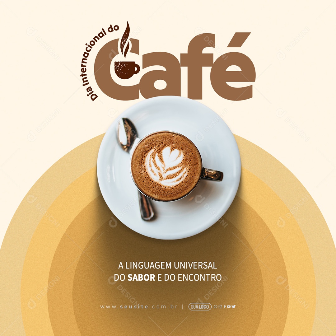 Dia Internacional do Café a Linguagem Universal do Sabor e do Encontro Social Media PSD Editável