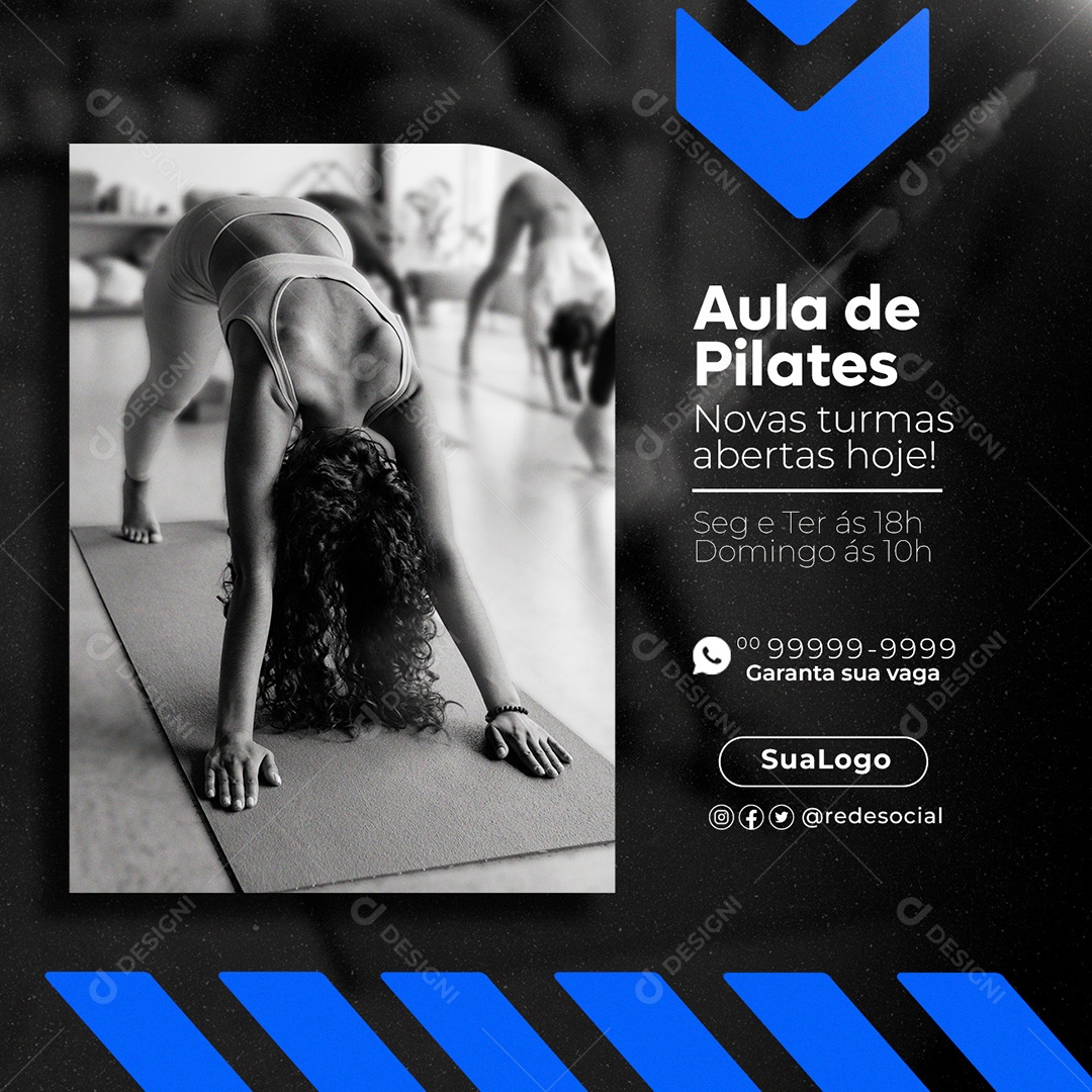 Social Media Academia Aula De Pilates PSD Editável