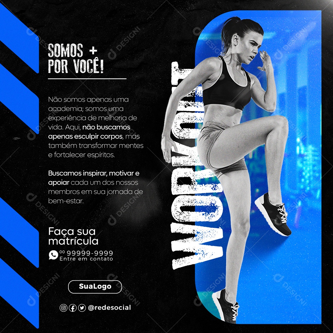 Social Media Somos Mais Por Você Academia PSD Editável