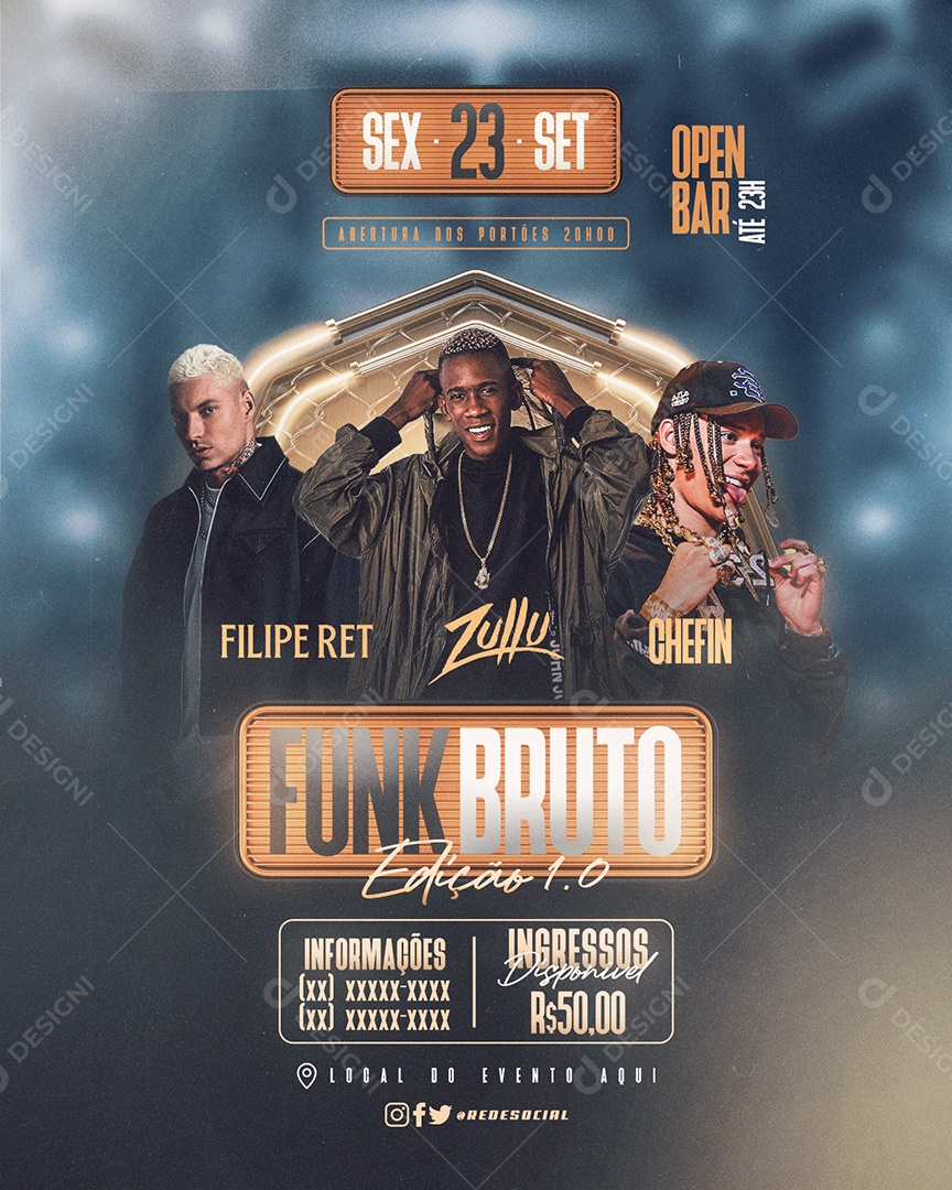 Editable Raw Funk Social Media PSD Flyer