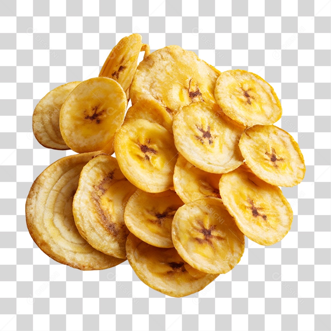 Banana em Vasilha Fritas PNG Transparente