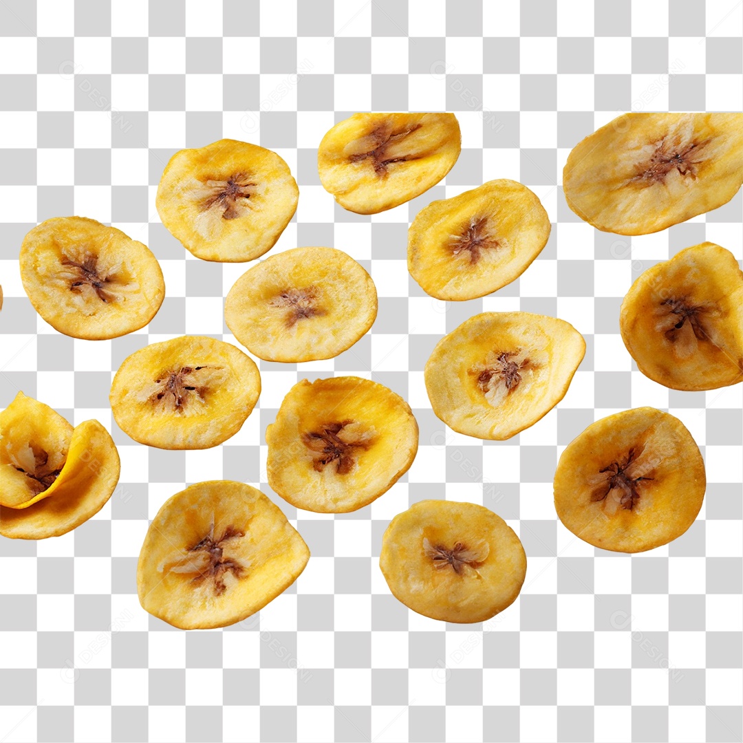 Banana em Vasilha Fritas PNG Transparente