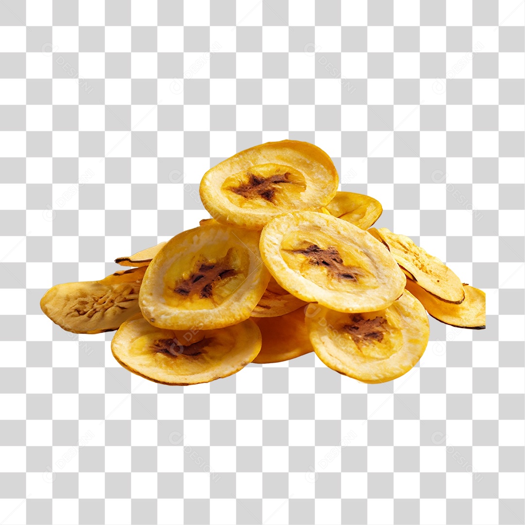 Banana em Vasilha Fritas PNG Transparente
