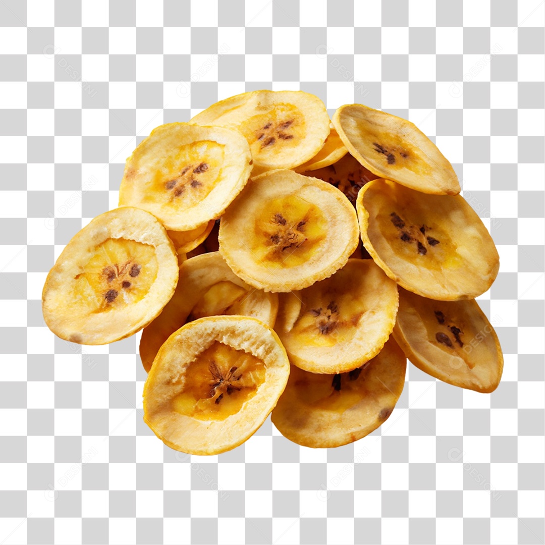 Banana em Vasilha Fritas PNG Transparente