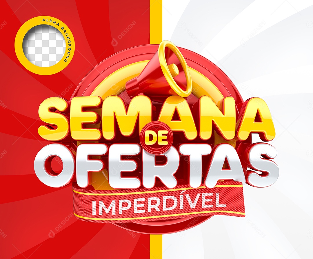 Semana De Ofertas Imperdível Selo 3D Para Composição PSD